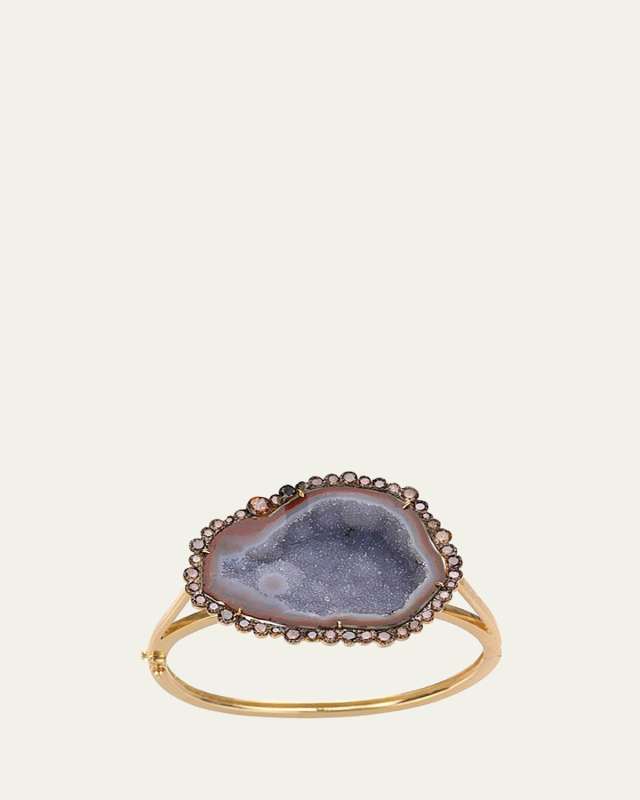 Geode Bangle with Irregular Cognac Diamonds in 18K Yellow Gold
